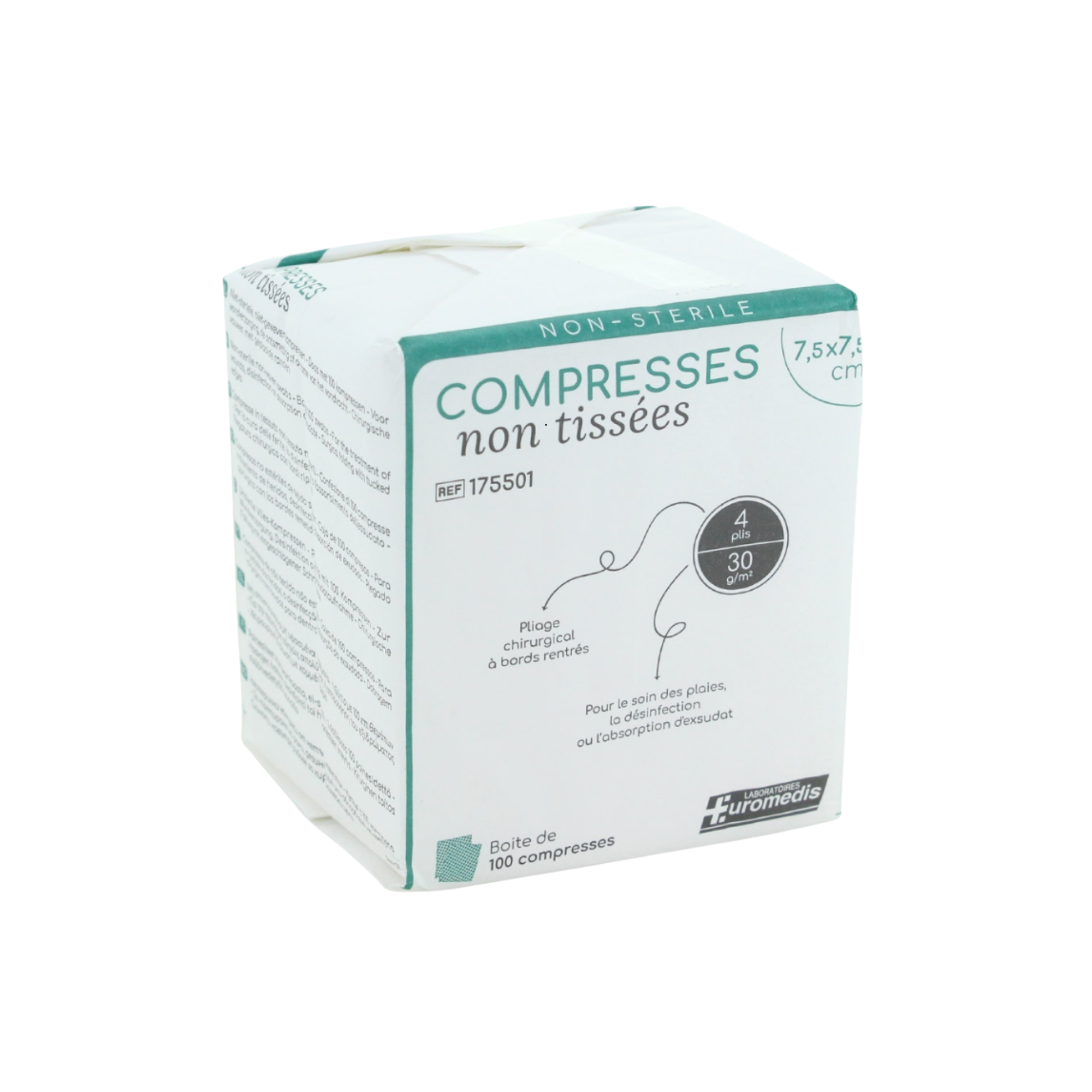 Compresse non-tissée non stérile - 30g/m2 - Euromédis