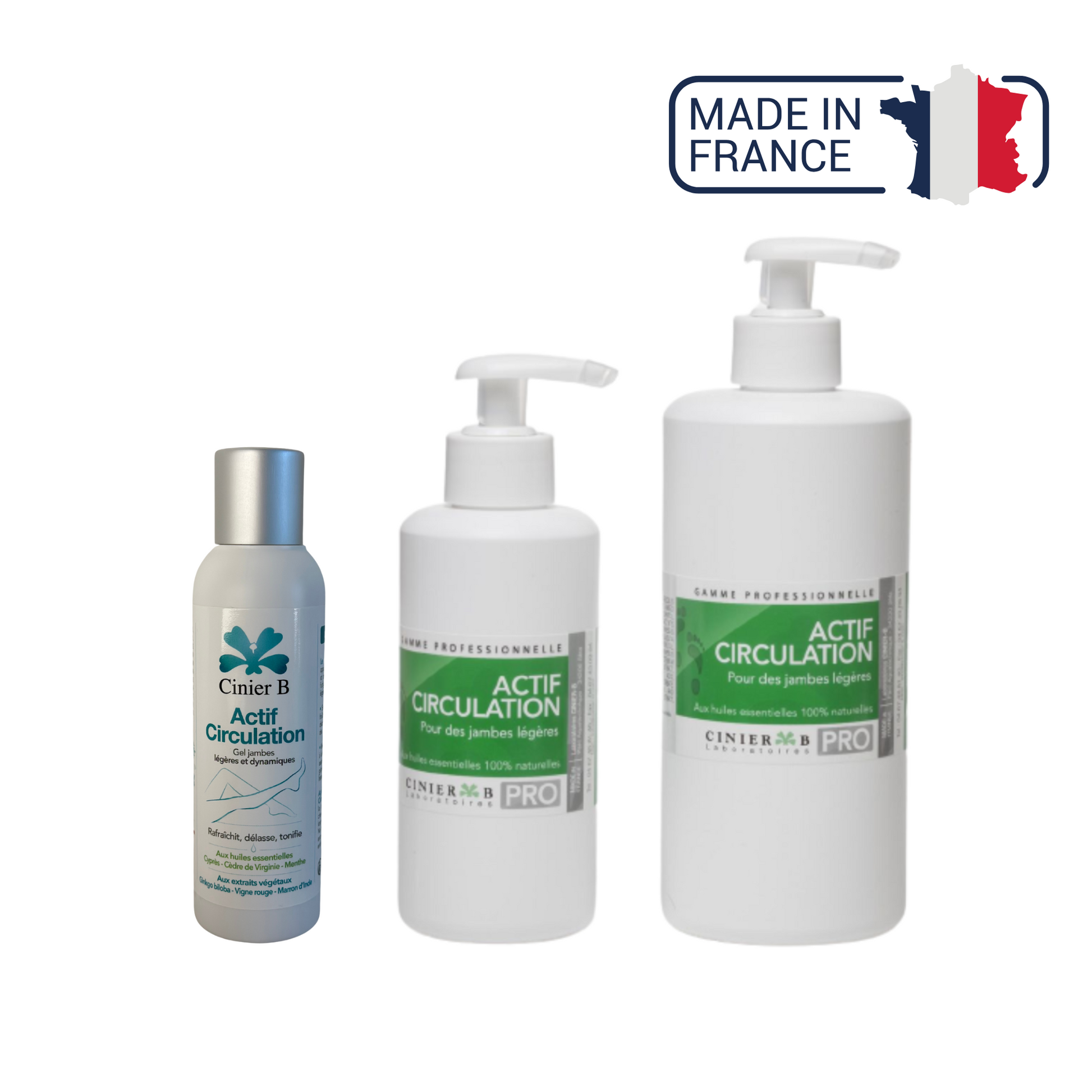 Actif Circulation - Effet de fraîcheur - 3 contenances - Laboratoires Cinier B Laboratoires Cinier B 