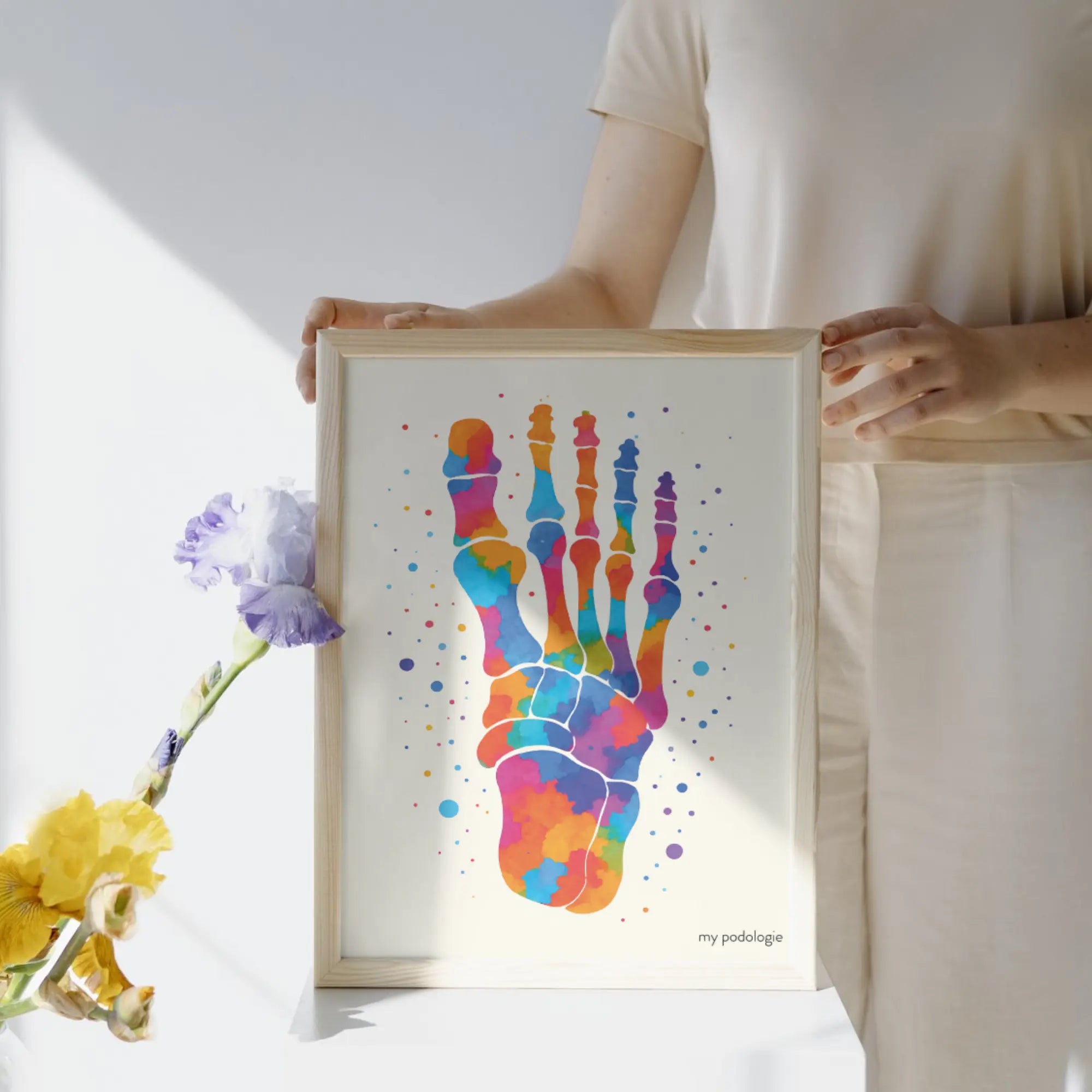Decorative poster - Anatomy of the foot in color version