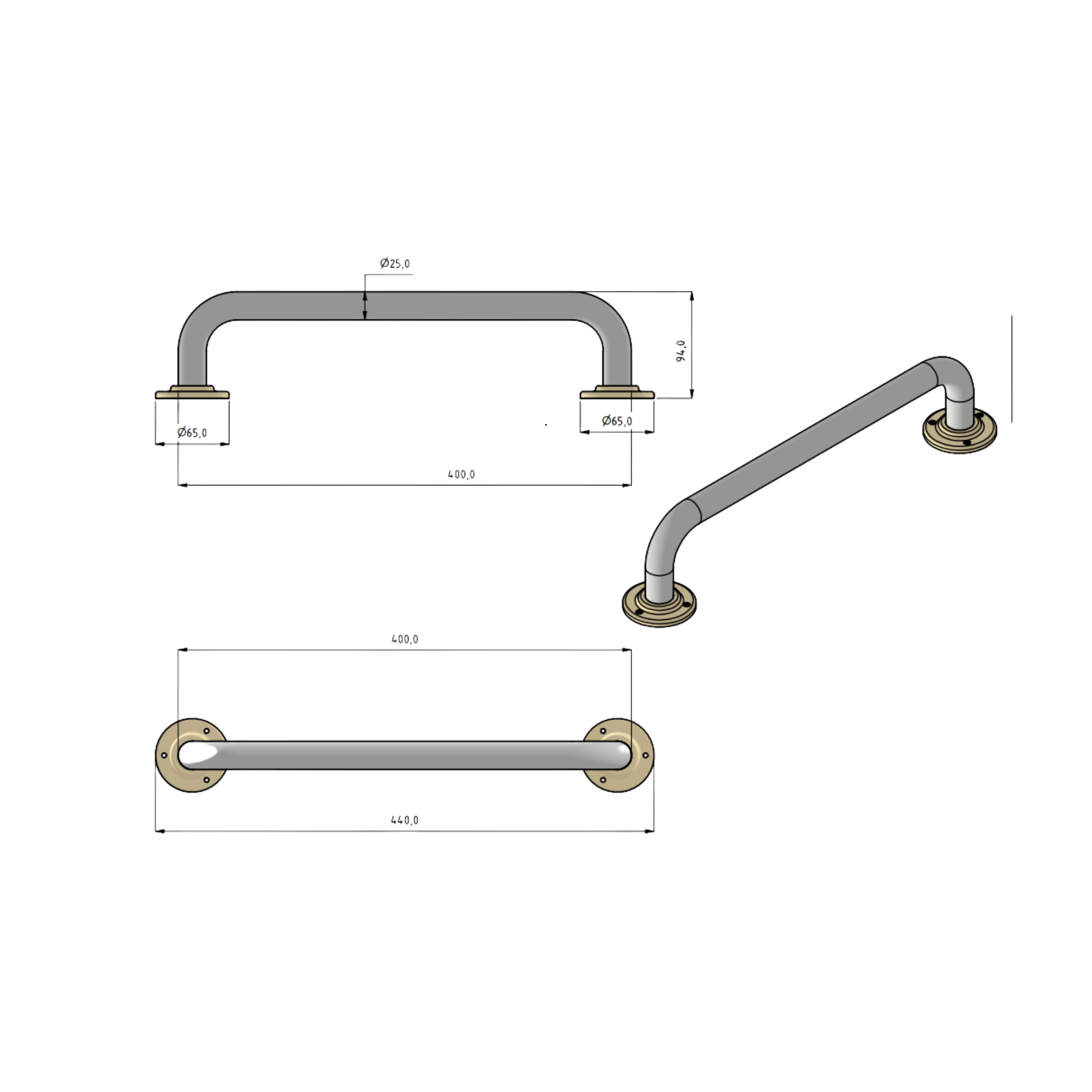 Barre d'Appui Acier / Epoxy - 2 modèles - JOLETI
