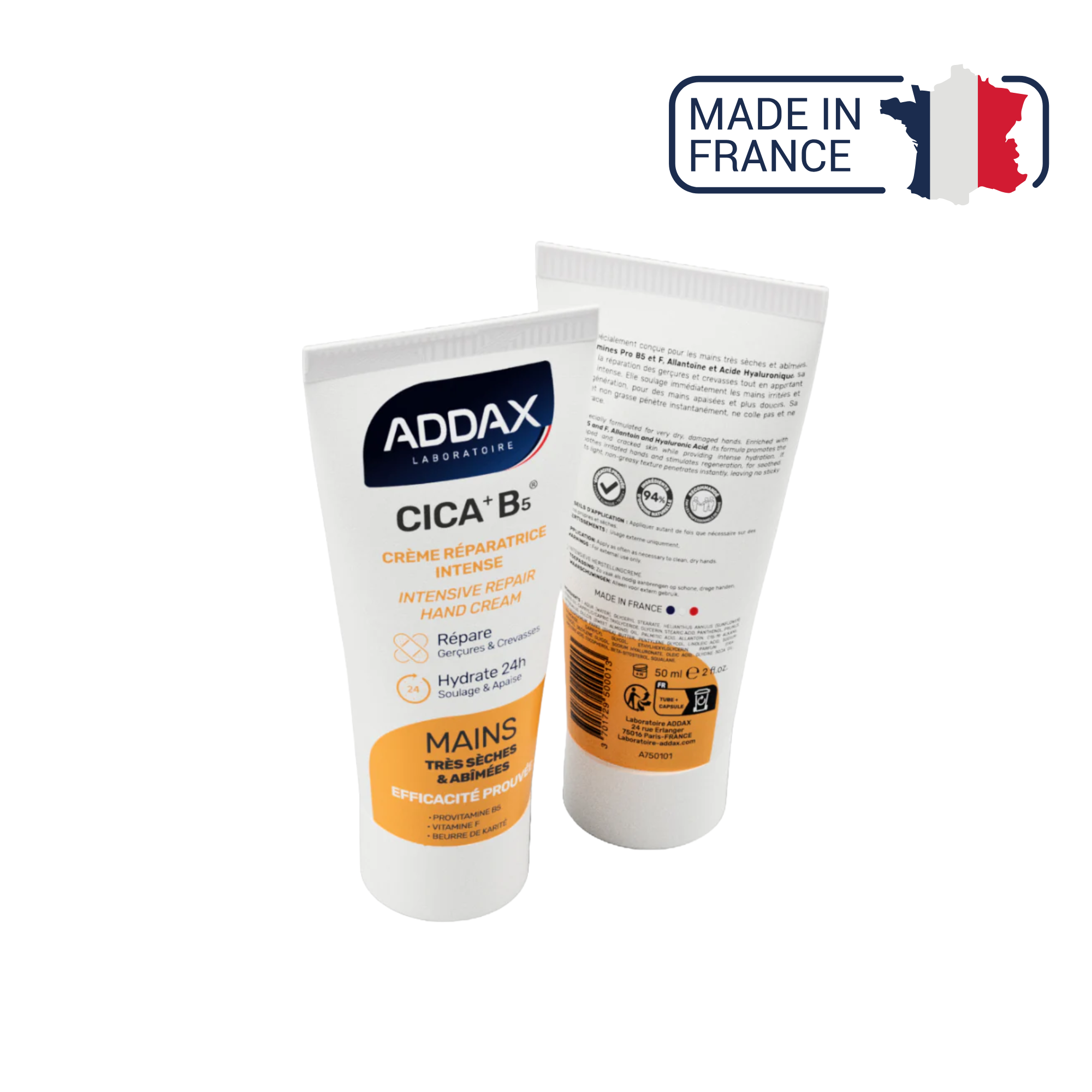 CICA + B5® - Intense restorative hand cream - 50 ml - Laboratoire Addax 
