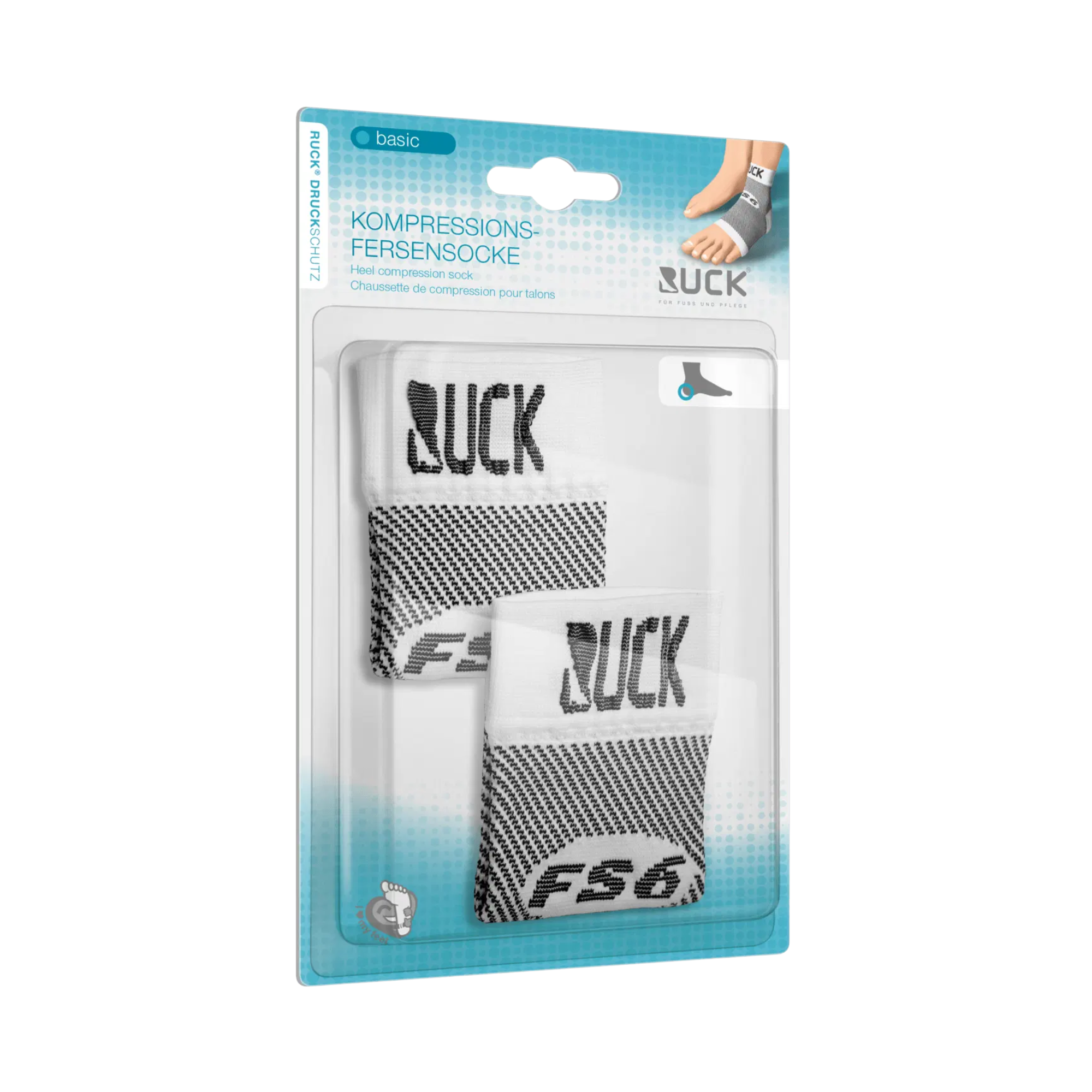 Chaussette de contention - Protection talon et cheville - 4 tailles disponibles - 1 paire - Ruck - My Médical