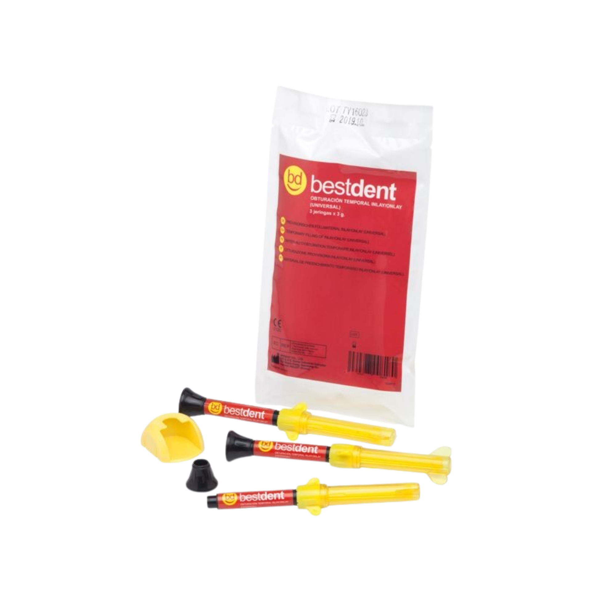 Ciment Obturateur Provisoire Inlay / Onlay - 3 seringues de 3g - Bestdent - My Médical