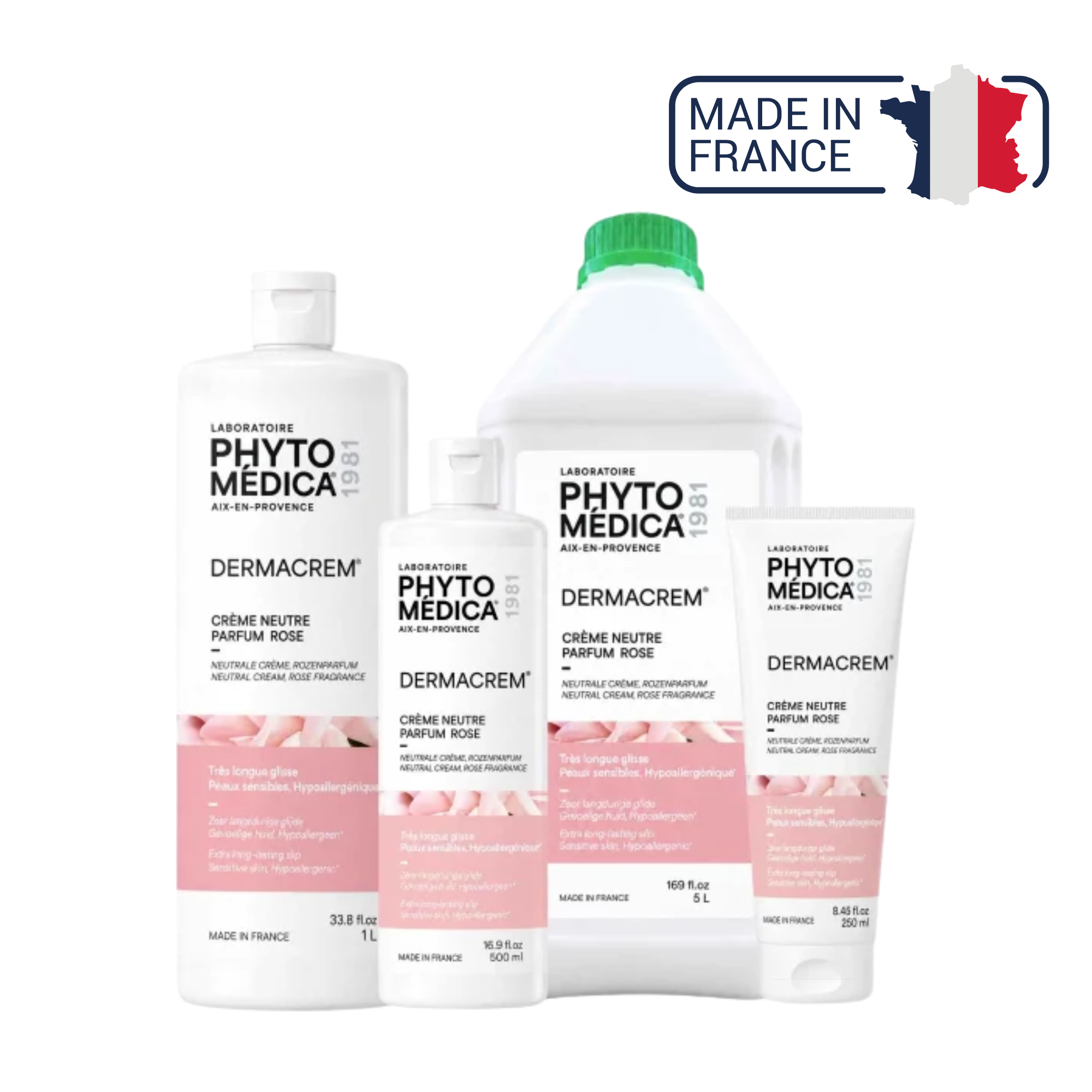Dermacrem® - Crème de massage neutre hypoallergénique - Parfum Rose - Phytomedica