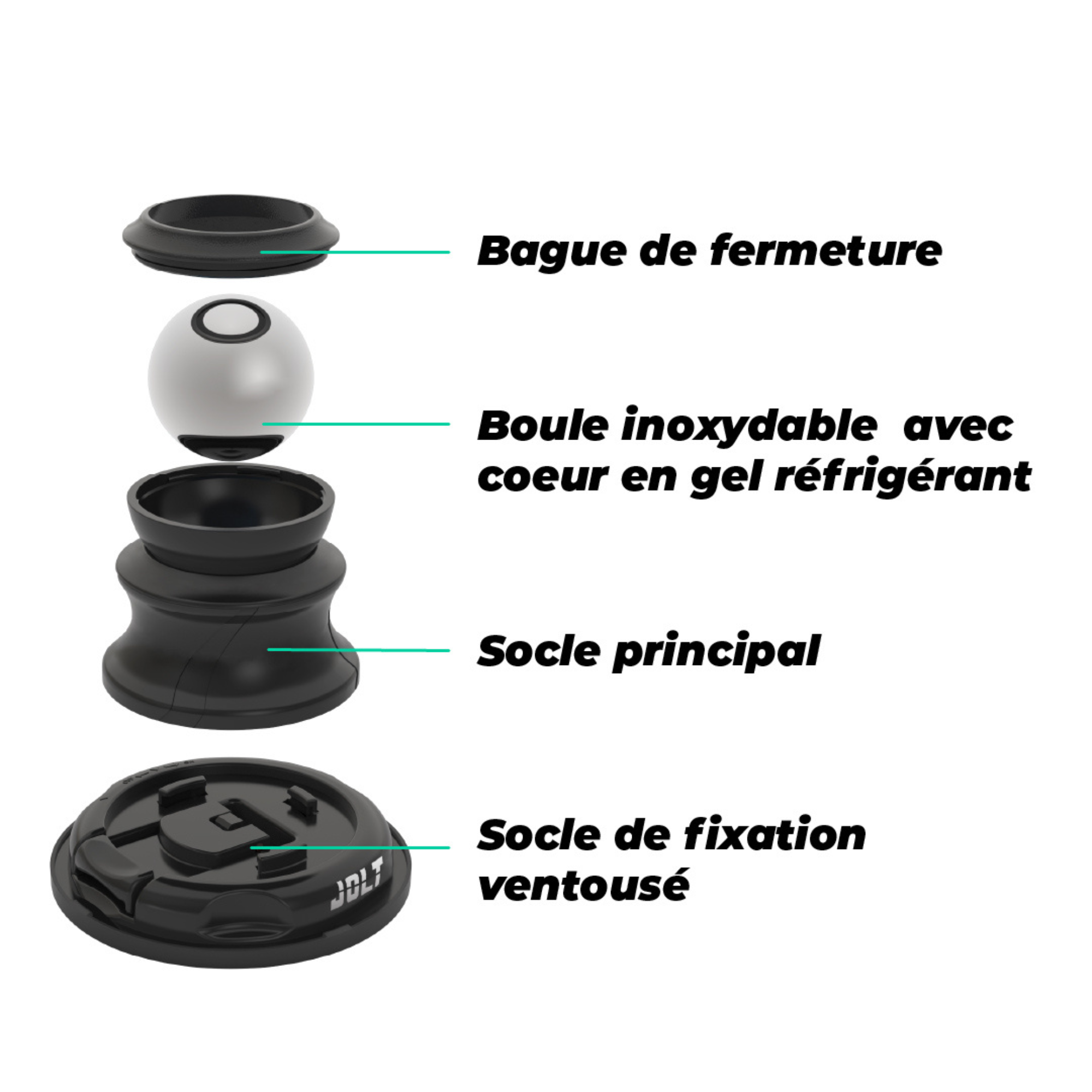 Dot Wall - Boule de massage 3 en 1 - Ø 8 cm - Jolt