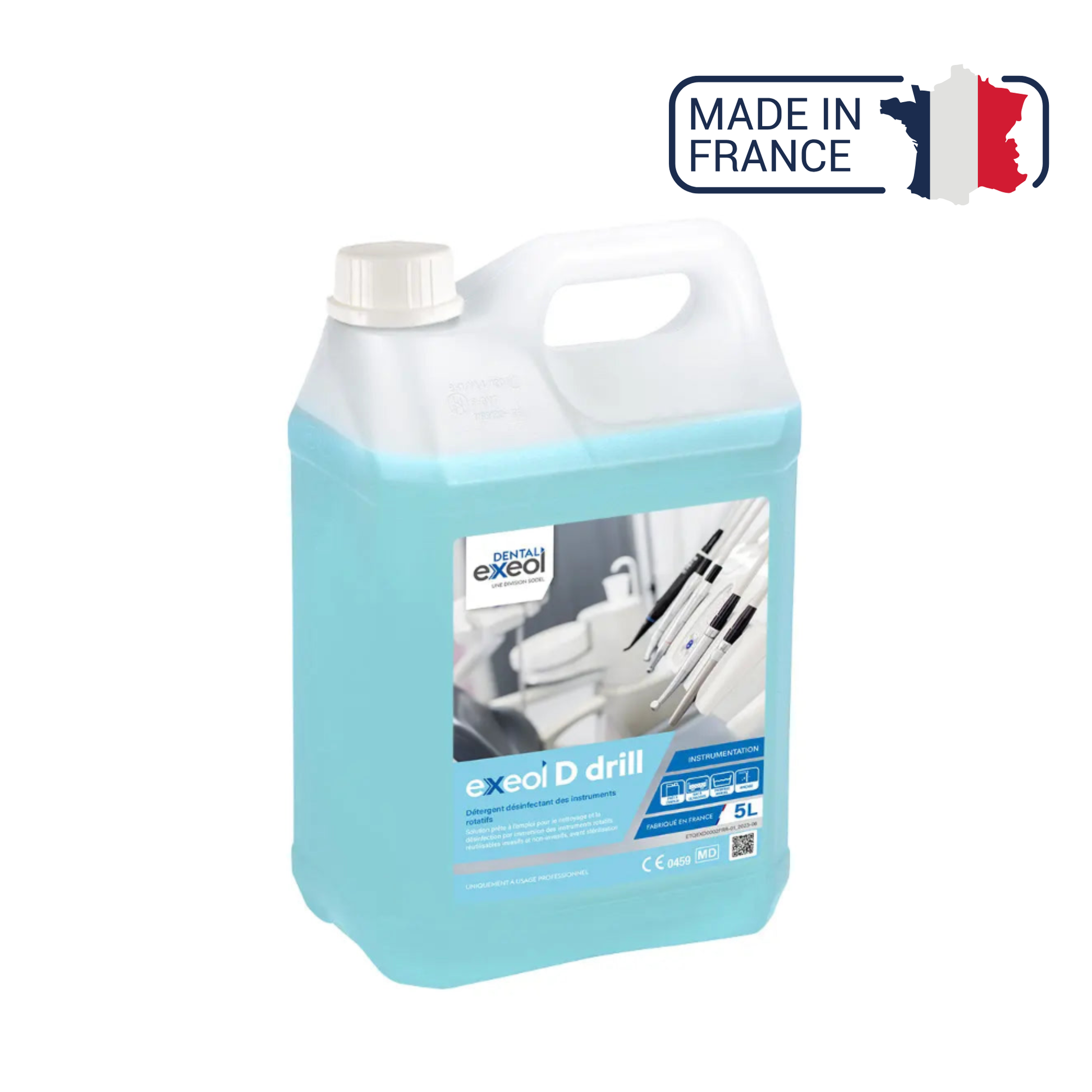 Exeol D drill - Détergent désinfectant des instruments rotatifs - 2L et 5L - Sodel - My Médical