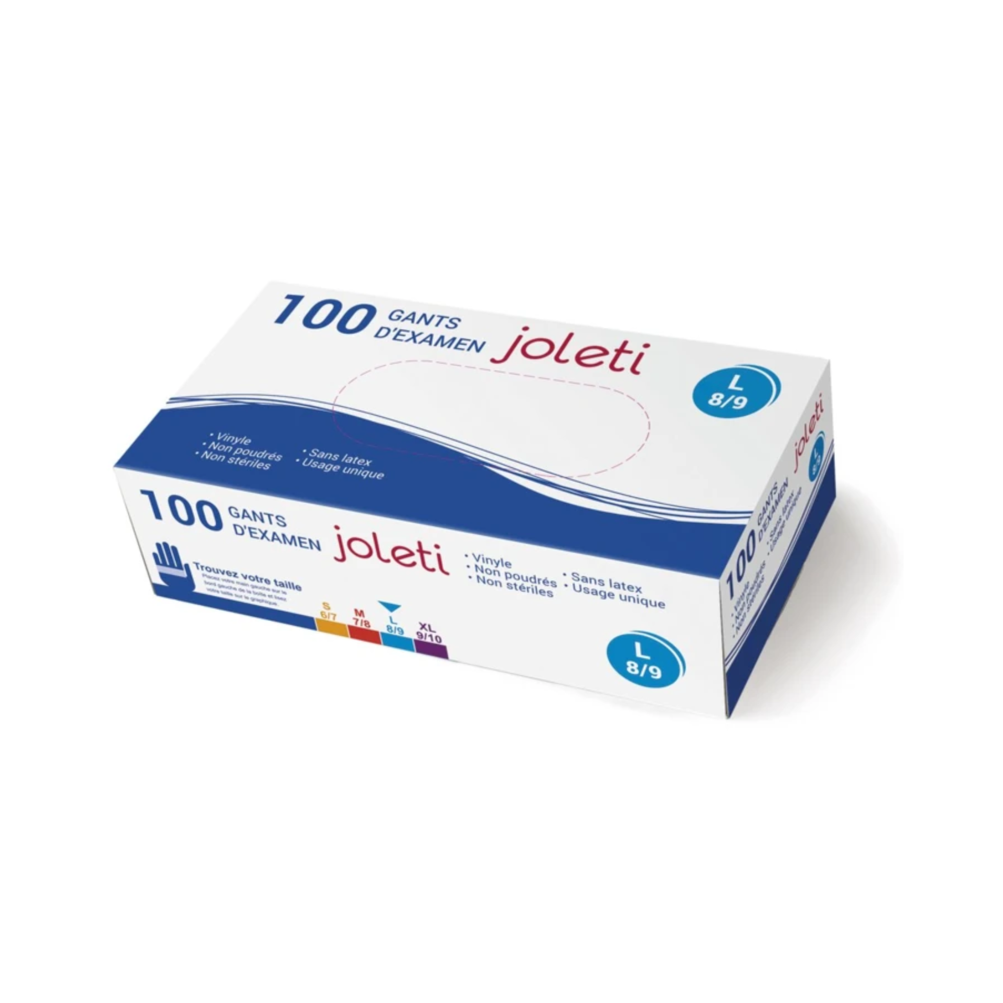Gant d'examen - Vinyle non poudré - boîte de 100 - Joleti