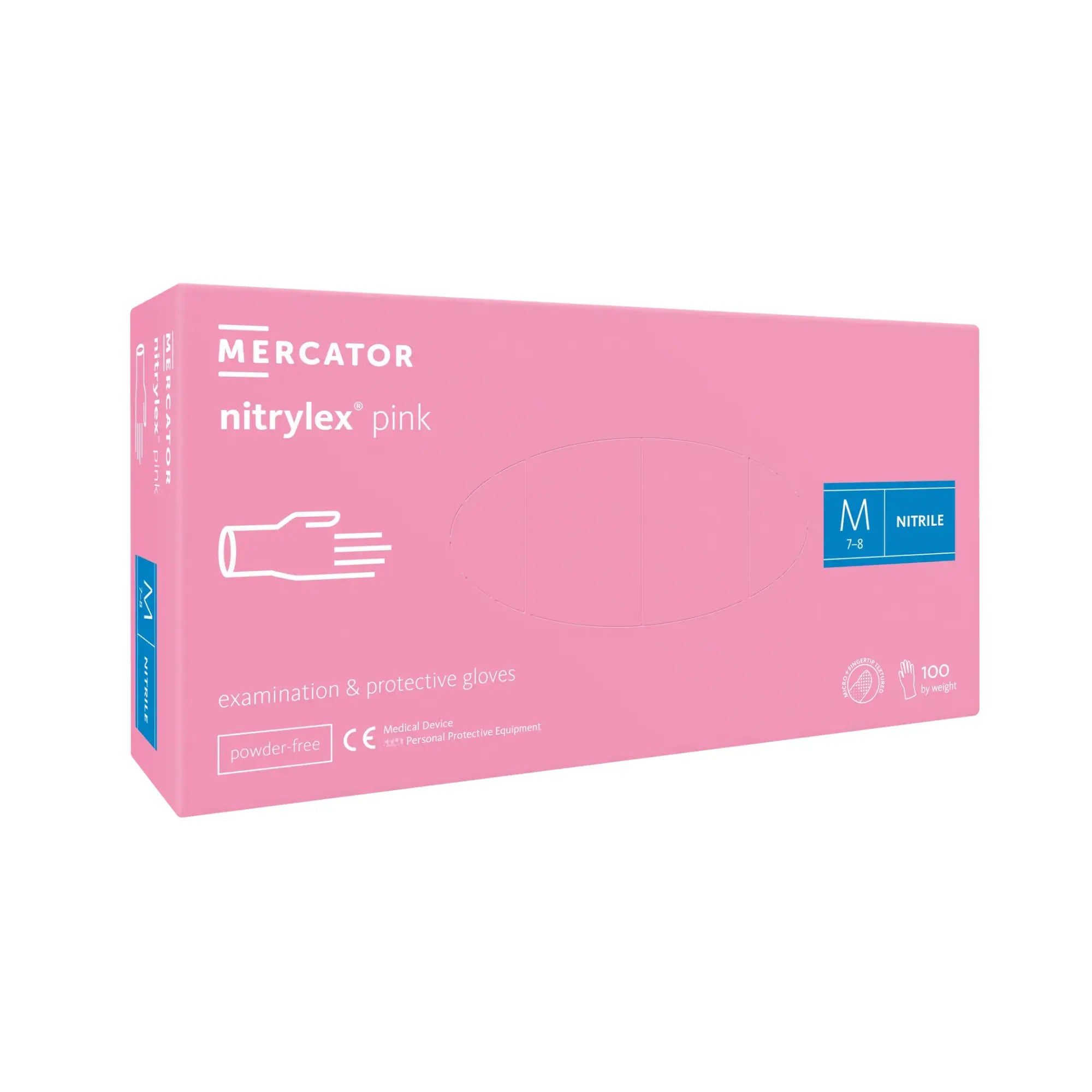 Examination Gloves - Pink Nitrile - Powder Free - Box of 100 - My Podologie