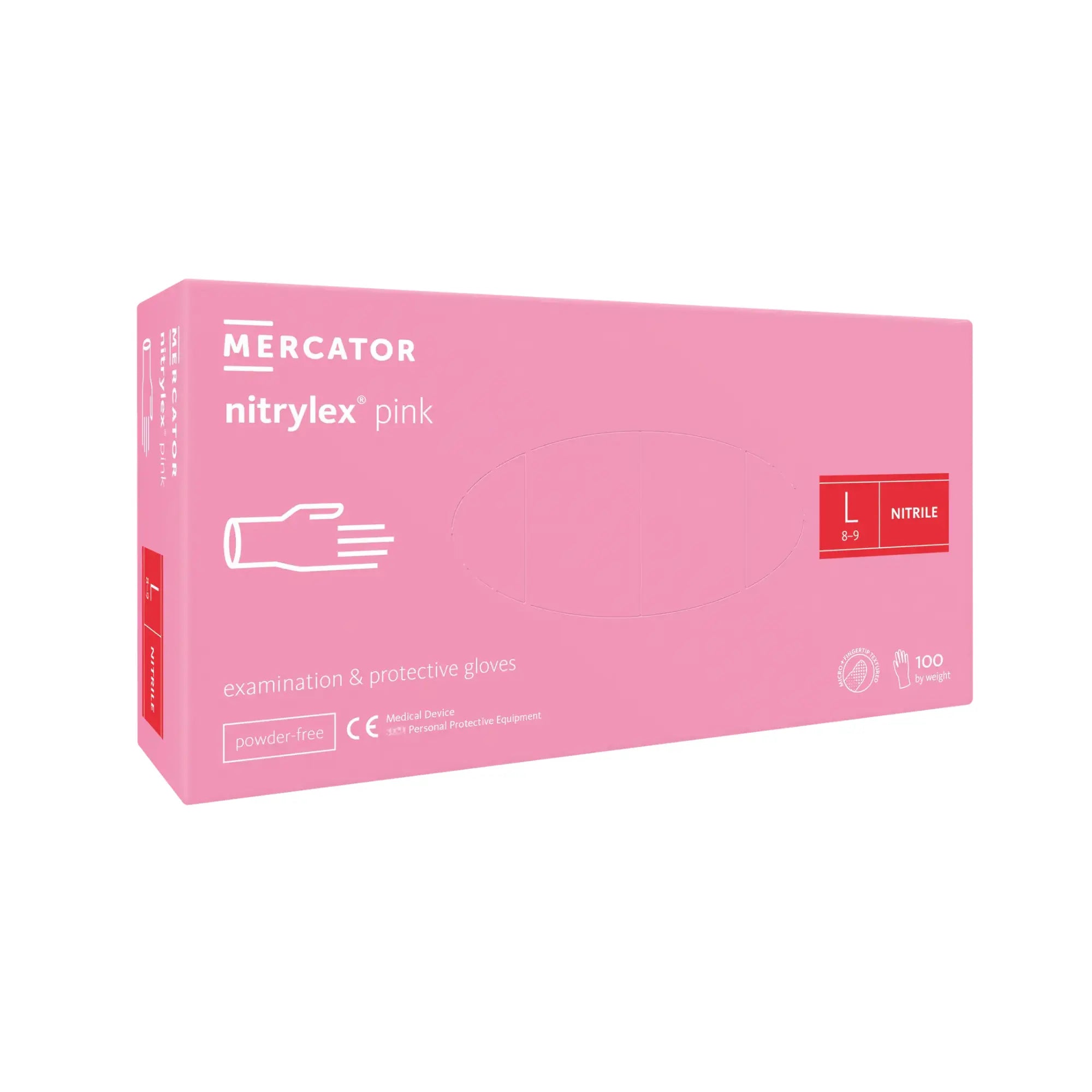Examination Gloves - Pink Nitrile - Powder Free - Box of 100 - My Podologie