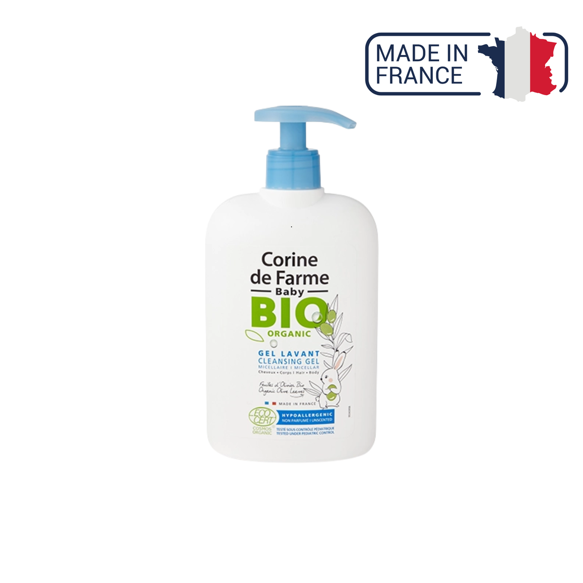 Gel lavant micellaire BIO - 500ml pompe - Corine de Farme - My Médical