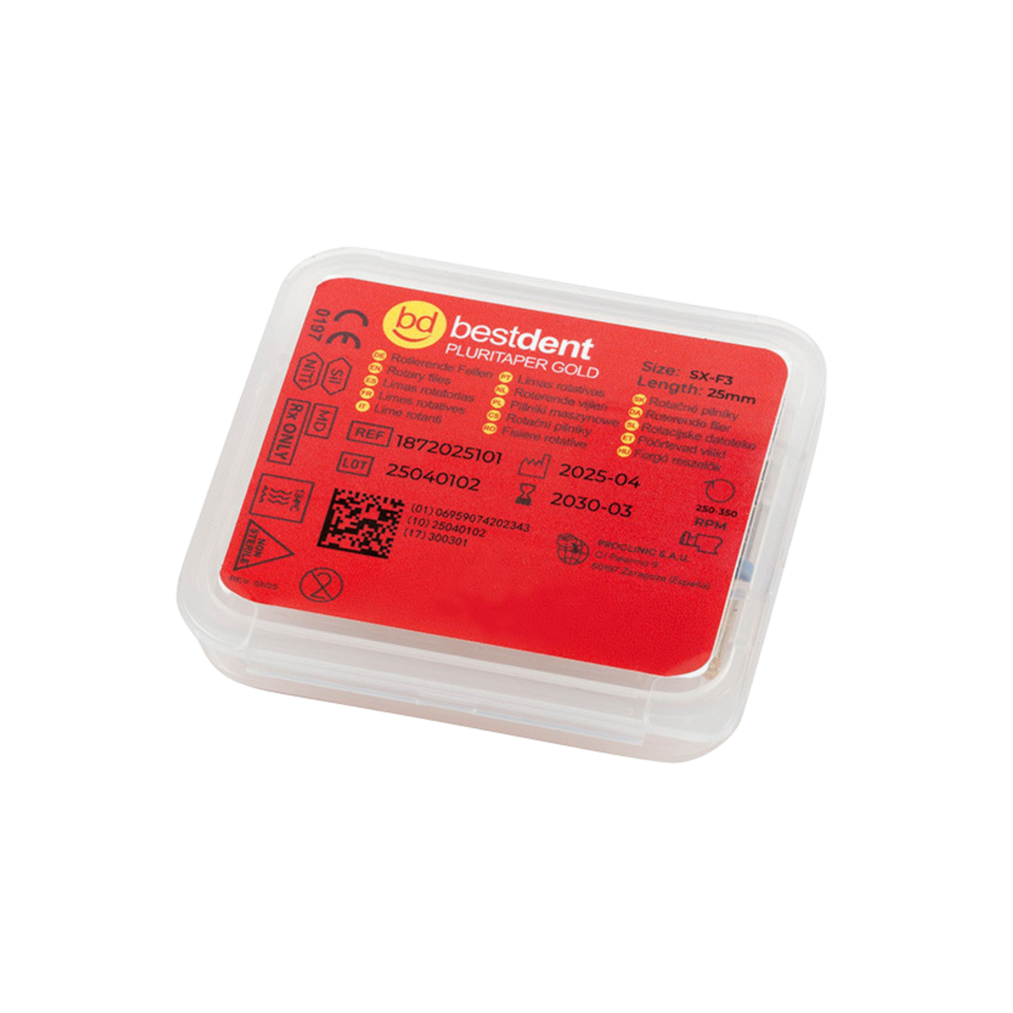 Limes Pluri Taper Gold - plusieurs dimensions - Bestdent - My Médical