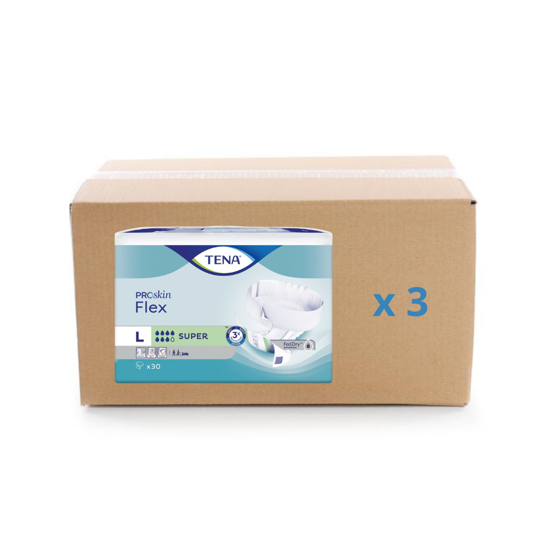 Pack 3x30U Change Tena Flex Proskin - Super 7 gouttes - 4 tailles - Tena - My Médical