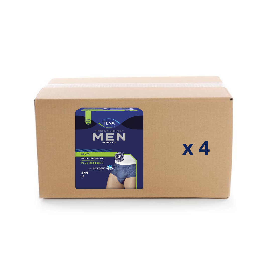 Pack 4x9/8U Tena Men Active Fit - 5/6 gouttes -  2 tailles - Tena - My Médical