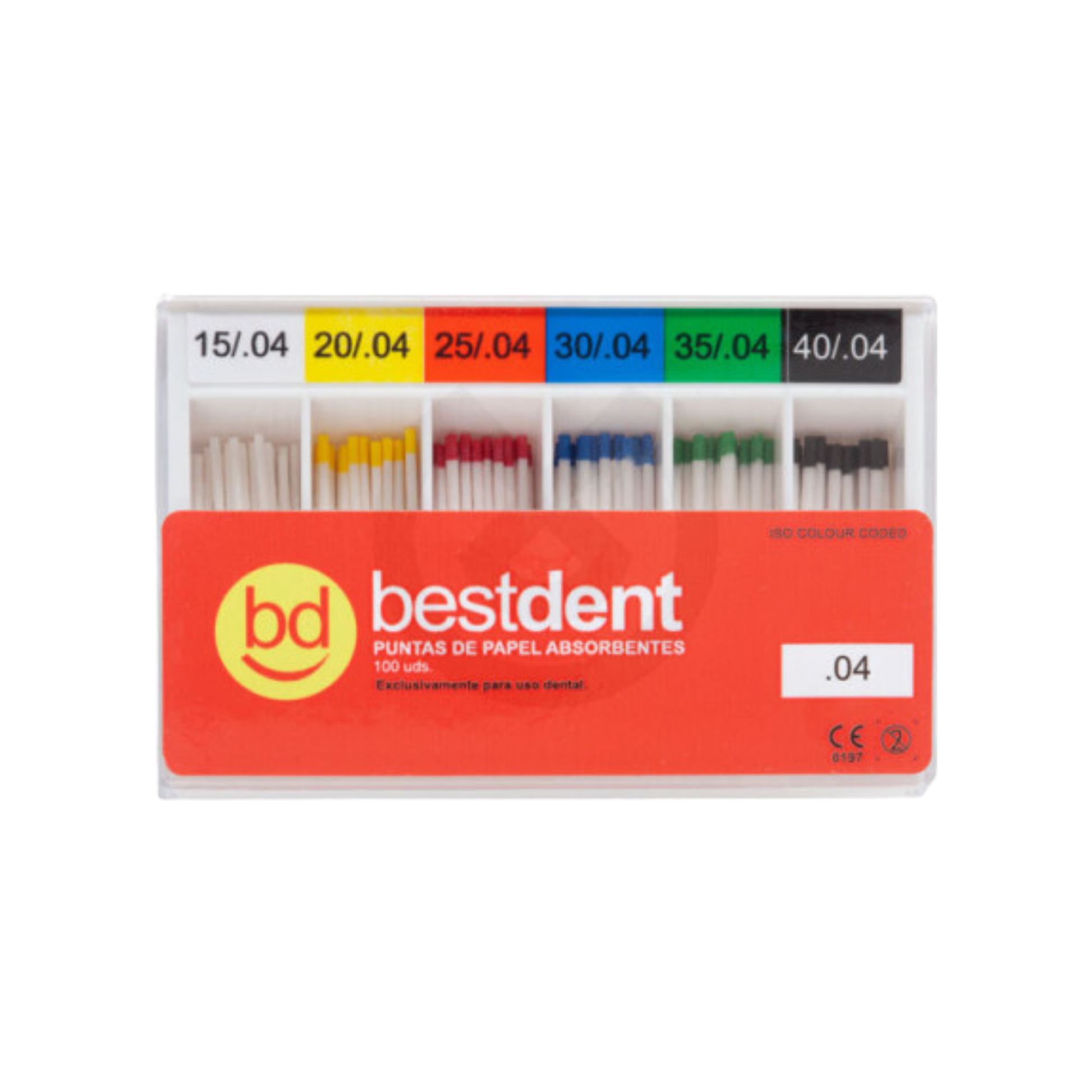 Pointes Papier Conocité 4 ou 6 % - 100 unités - Bestdent - My Médical