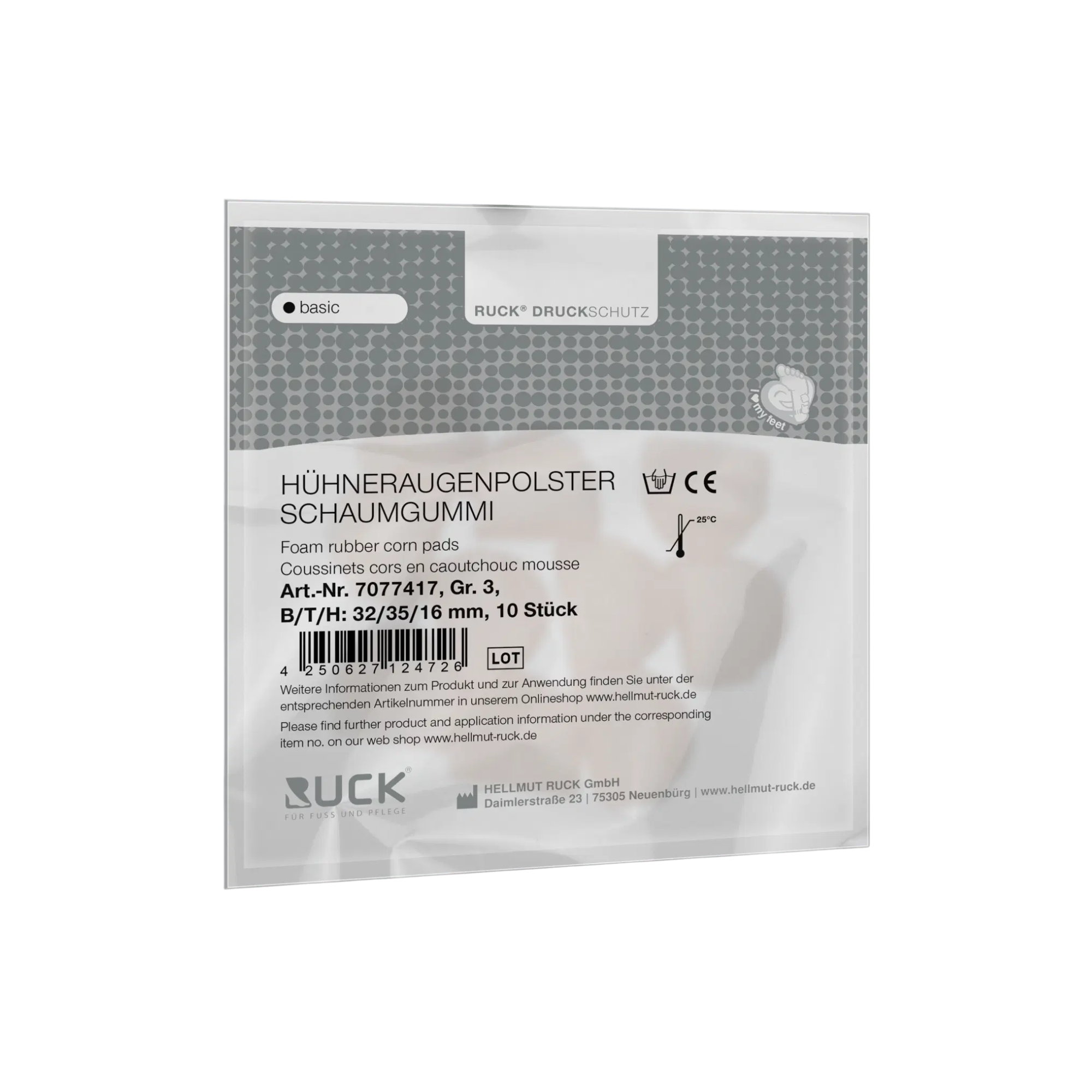 Protection pour orteil en mousse caoutchouc - 3 tailles disponibles - Ruck - My Médical