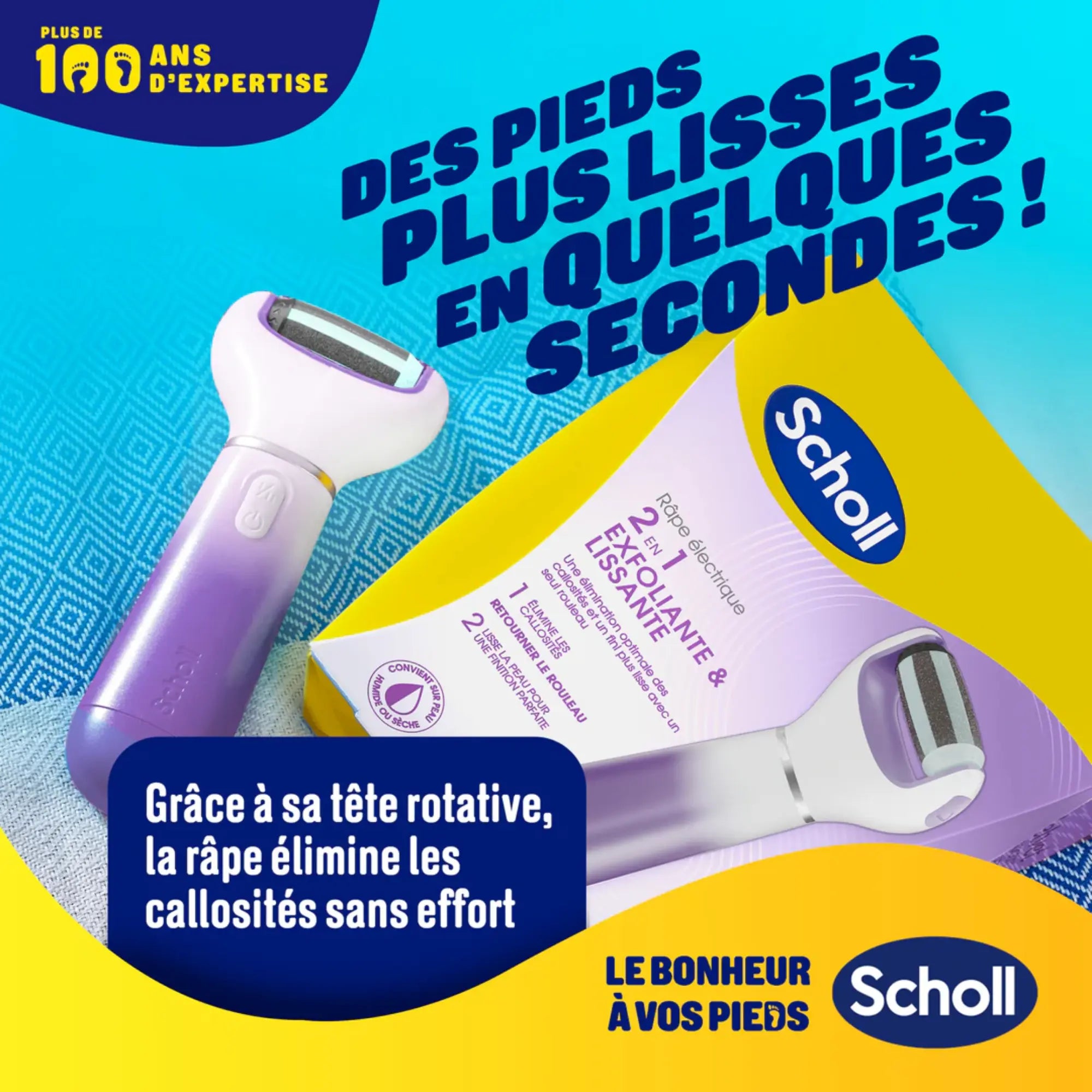 Râpe de Pédicurie Électrique 2 en 1 - Exfoliante et Lissante - Scholl - My Médical