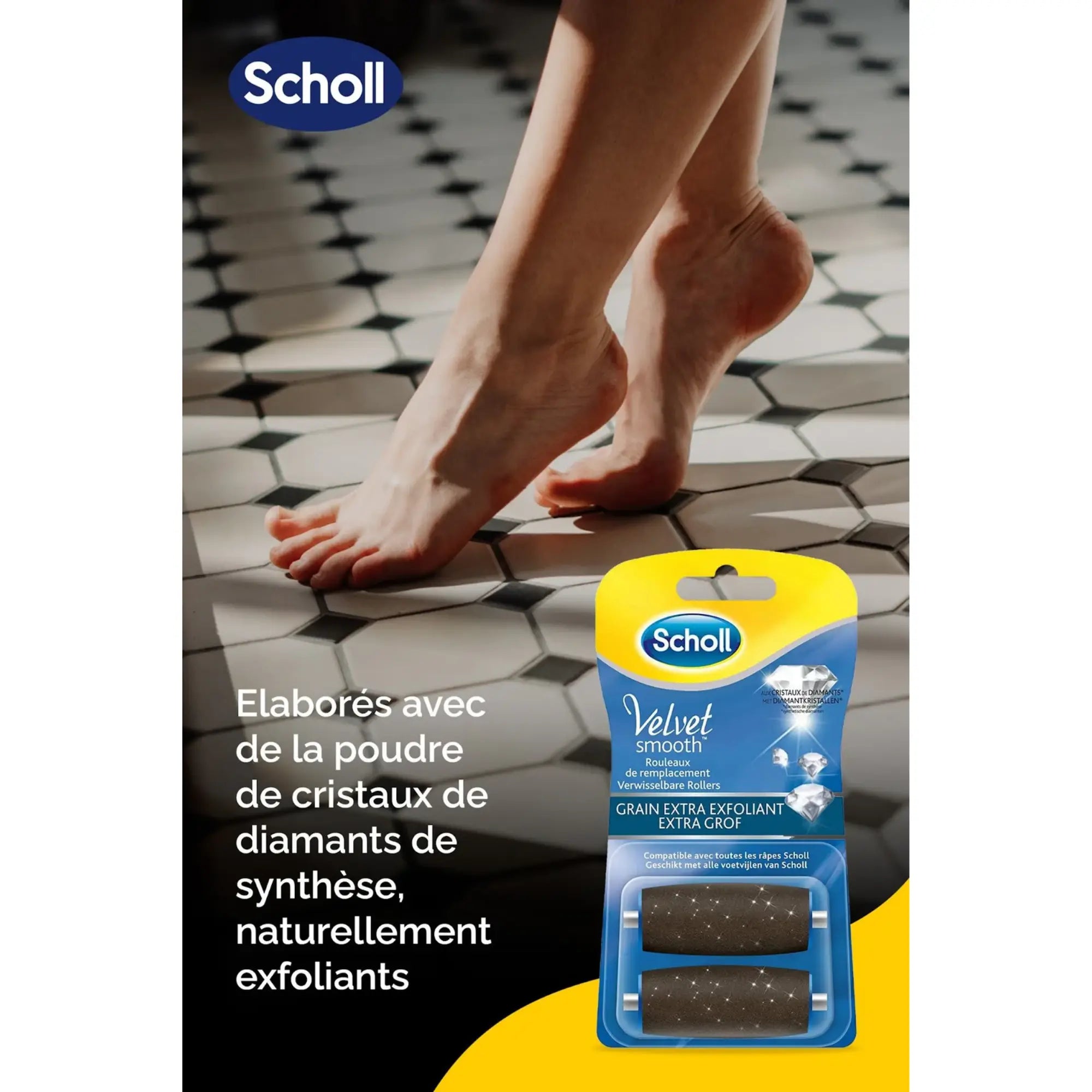 Recharge Rouleau Grain Extra-Exfoliant - Râpe de Pédicurie Électrique - Velvet Smooth - Scholl - My Médical