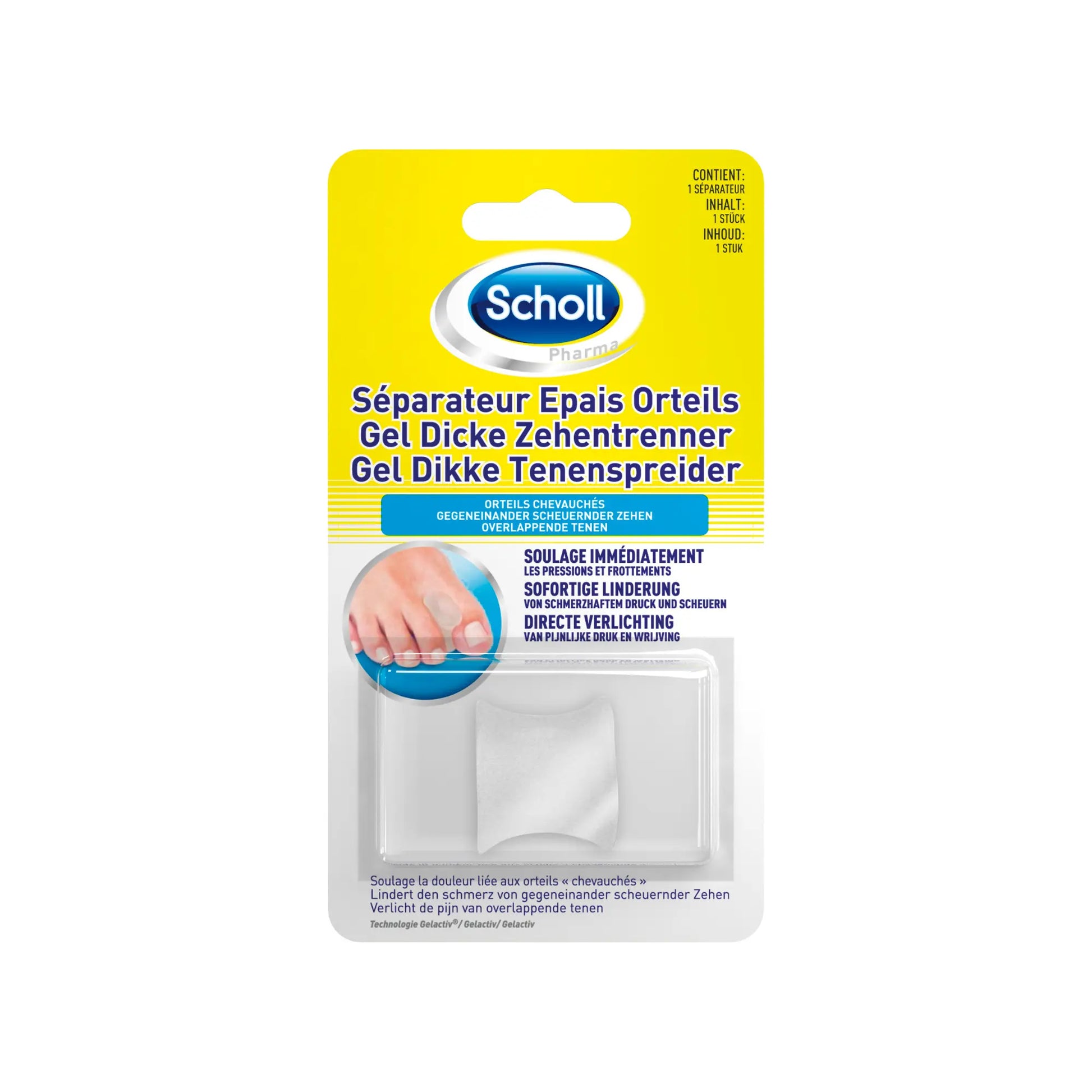 Séparateur d'Orteils Épais en Gel - Scholl - My Médical