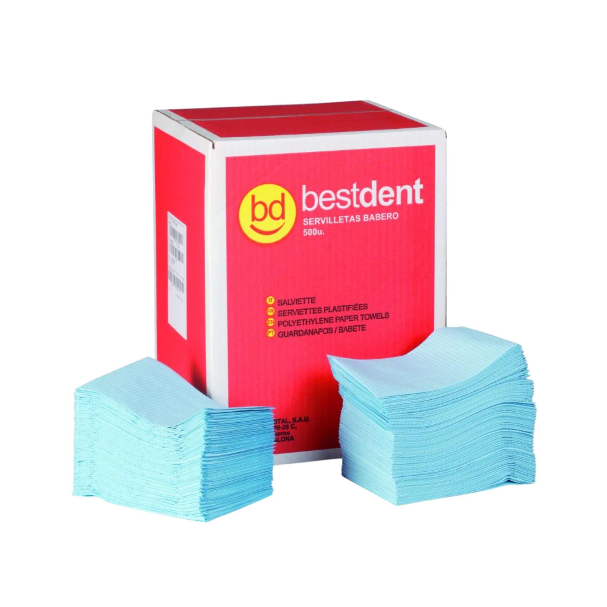Serviettes Bavoirs plastifiées - 50 unités - 45 x 33 cm - Bestdent - My Médical