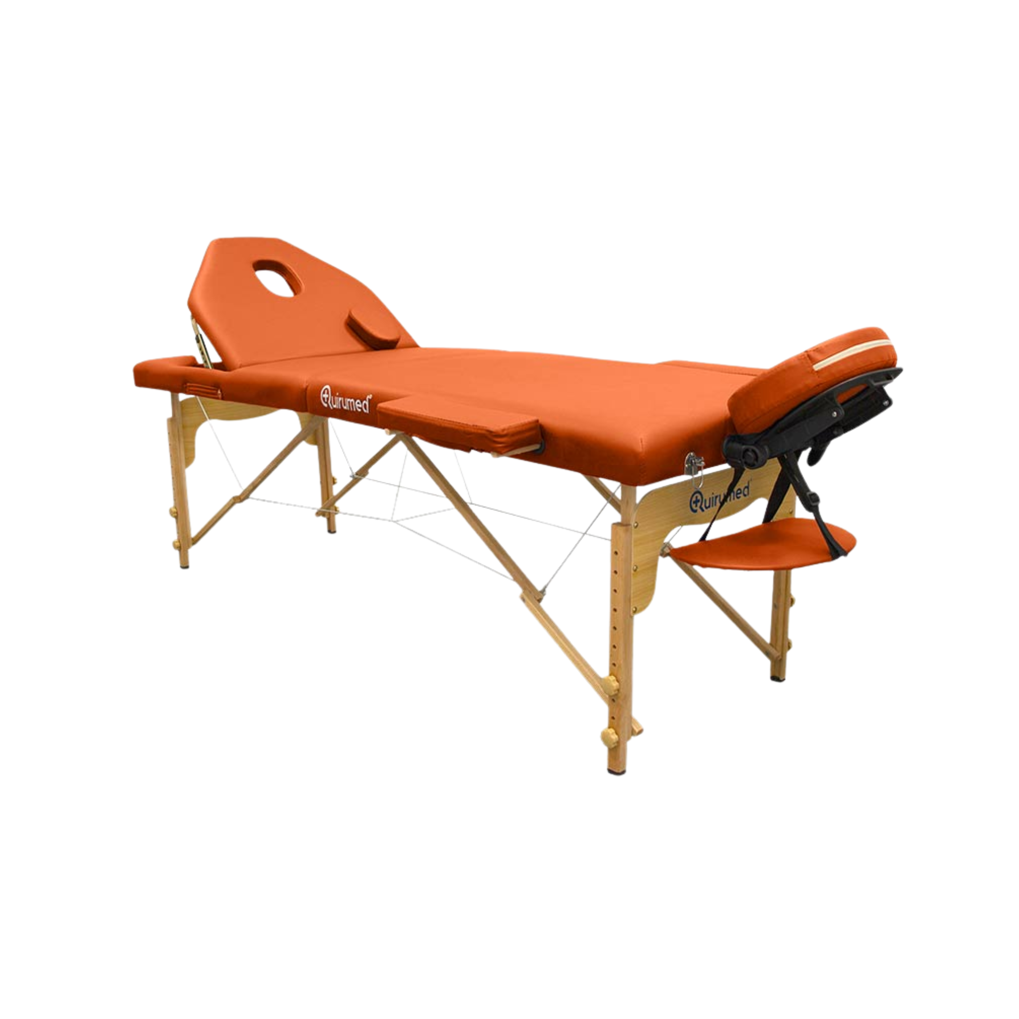 194 x 70 cm wooden folding massage table with reclining backrest - 7 colours